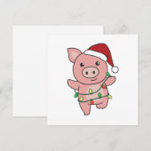 Varkens Kerstmis Winter Dieren Varkens Kaart (Voorkant / Achterkant)