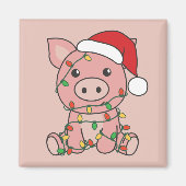 Varkens Kerstwinter Varkens Varkens Magnet (Voorkant)