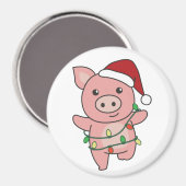 Varkens Kerstwinter Varkens Varkens Magnet (Voorkant / Achterkant)