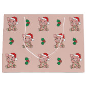 Varkens kerstwinterdieren Varkens Grote Gift Bag Groot Cadeauzakje (Voorkant)