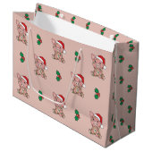 Varkens kerstwinterdieren Varkens Grote Gift Bag Groot Cadeauzakje (Voorkant Gekanteld)