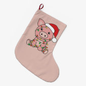 Varkens kerstwinterdieren Varkens Grote Kerstmis Grote Kerstsok (Voorkant (Hangend))