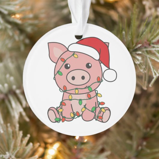 Varkens kerstwinterdieren Varkens Ornament (Boom)