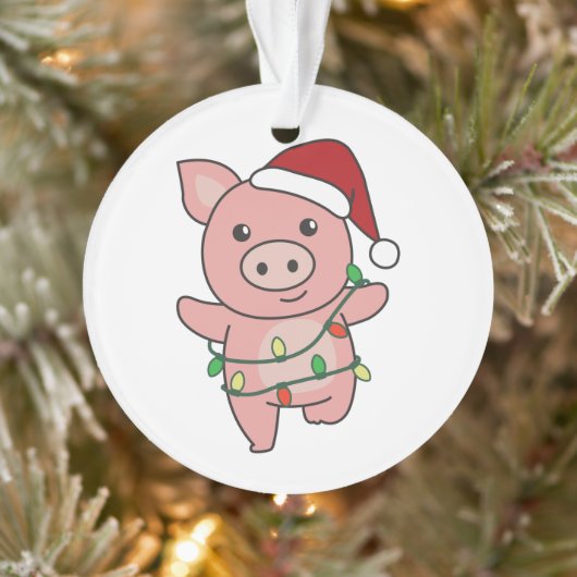 Varkens kerstwinterdieren Varkens Ornament (Boom)