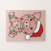 Varkens Kerstwinterdieren Varkens Puzzle Legpuzzel (Horizontaal)