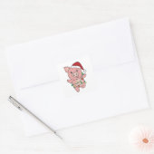 Varkens kerstwinterdieren Varkens Vierkante Sticker (Envelop)