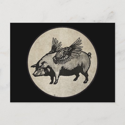Varkens kunnen vliegen briefkaart (Voorkant)