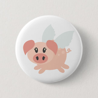 Varkens kunnen vliegen ronde button 5,7 cm