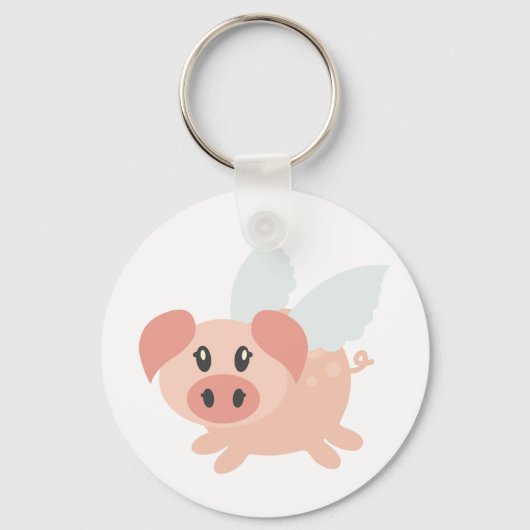 Varkens kunnen vliegen sleutelhanger (Voorkant)