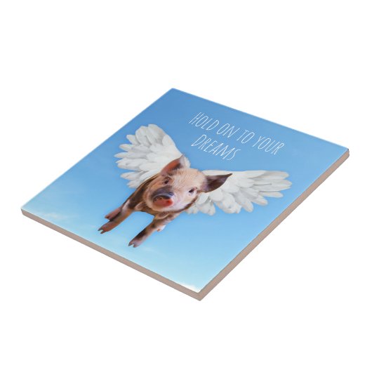 Varkens kunnen vliegen tegeltje (Zijkant)