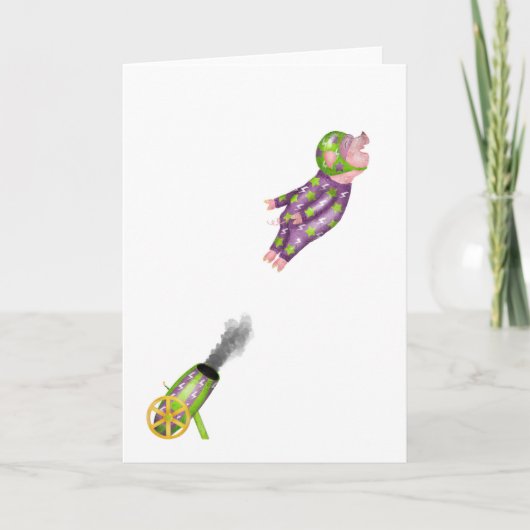 Varkens kunnen wenskaart vliegen kaart (Voorkant)