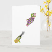 Varkens kunnen wenskaart vliegen kaart (Gele Bloem)