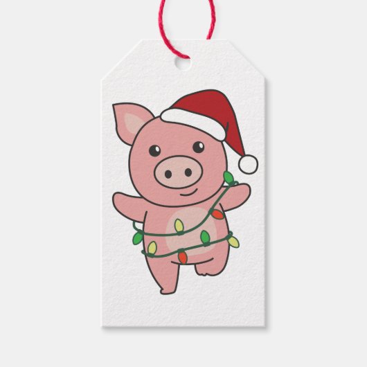 Varkens Labels met cadeautjes Cadeaulabel (Voorkant)