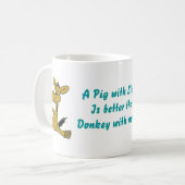 Varkens Lipstick Betere Donkey Geen Brain Mok (Voorkant links)