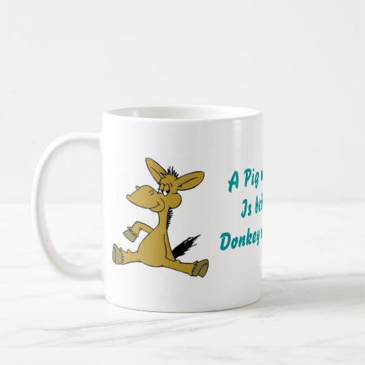 Varkens Lipstick Betere Donkey Geen Brain Mok (Links)