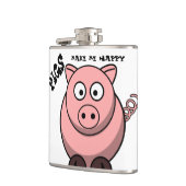 Varkens maken me een gelukkige erlenmeyer heupfles (Links)