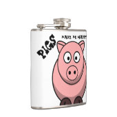 Varkens maken me een gelukkige erlenmeyer heupfles (Rechts)