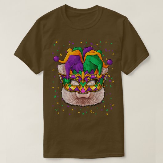 Varkens Mardi Gras Dierengezicht Boer Carnaval Nar T-shirt (Design voorkant)