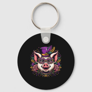 Varkens Mardi Gras Sleutelhanger