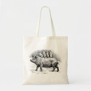 Varkens met biggen tote bag