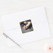 Varkens, met een knuffel vierkante sticker (Envelop)