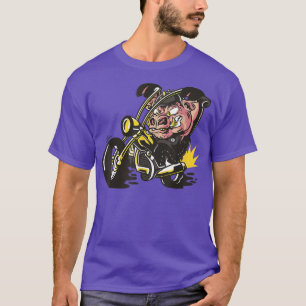 Varkens met een paardebedekking als rotsblok op ee t-shirt