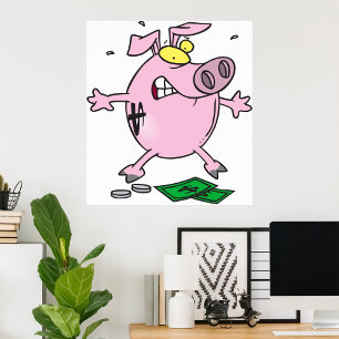 Varkens met geld poster