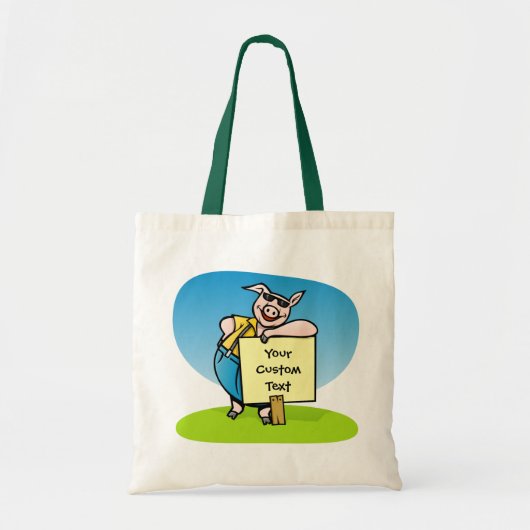 Varkens met grote canvas tas gebarentaal (Voorkant)