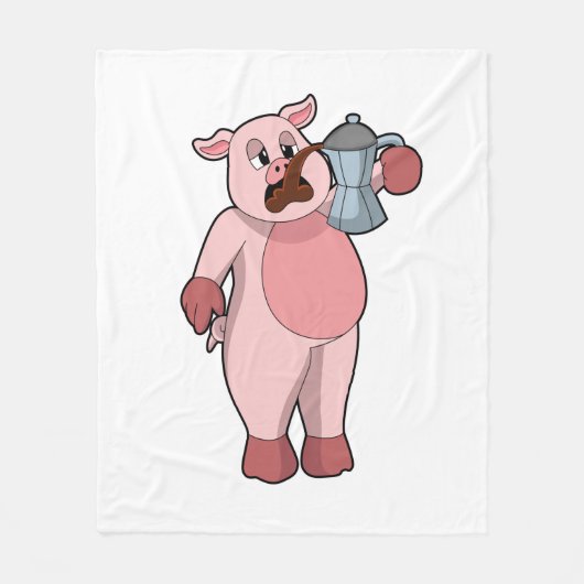Varkens met koffie fleece deken (Voorkant)