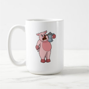 Varkens met koffie koffiemok