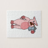 Varkens met koffie legpuzzel (Horizontaal)