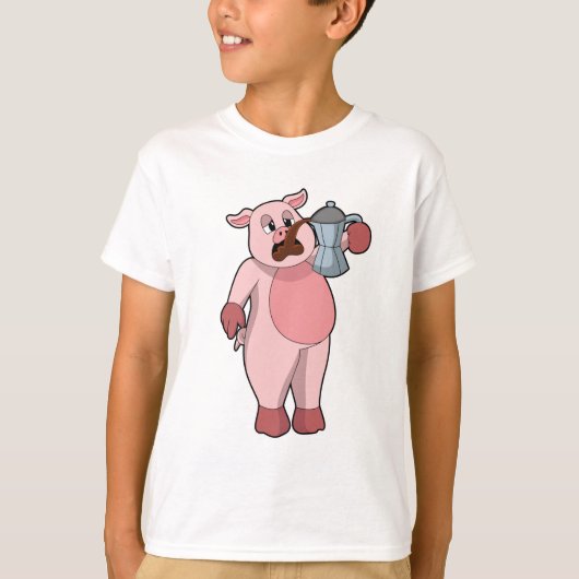 Varkens met koffie t-shirt (Voorkant)