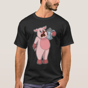 Varkens met koffie t-shirt