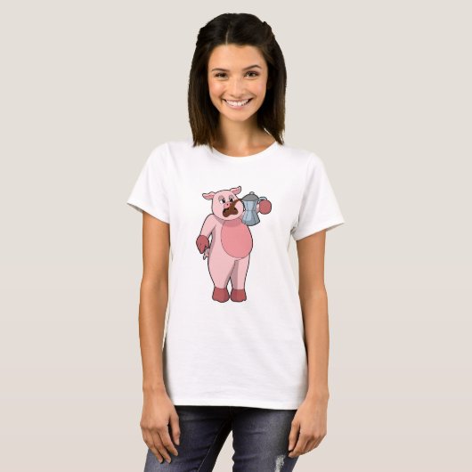 Varkens met koffie t-shirt (Voorkant volledig)