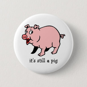 Varkens met lippenstift - Button