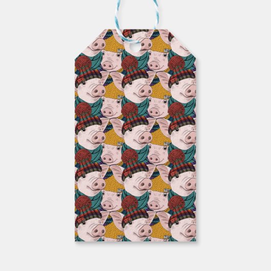 Varkens met Petten | Jouw namen toevoegen Cadeaulabel (Achterkant)