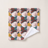 Varkens met Petten patroon Bad Handdoek (Wasdoekje)