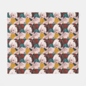 Varkens met Petten patroon Fleece Deken (Voorkant (Horizontaal))