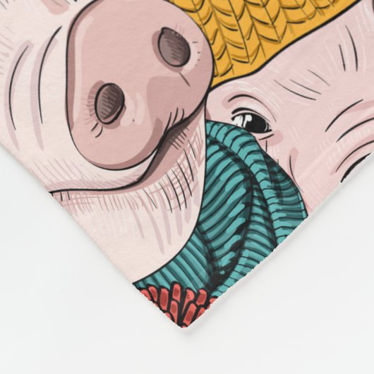 Varkens met Petten patroon Fleece Deken (Hoek)
