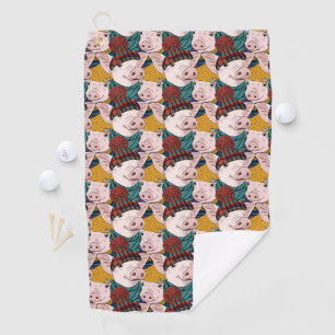 Varkens met Petten patroon Golfhanddoek