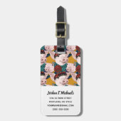 Varkens met Petten patroon | Jouw namen toevoegen Bagagelabel (Voorkant verticaal)