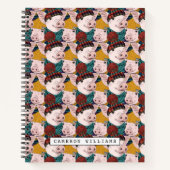 Varkens met Petten patroon | Jouw namen toevoegen Notitieboek (Voorkant)