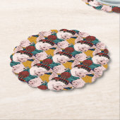 Varkens met Petten patroon Kartonnen Onderzetters (Gekanteld)