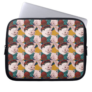 Varkens met Petten patroon Laptop Sleeve