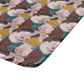 Varkens met Petten patroon Snijplank (Hoek)