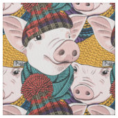 Varkens met Petten patroon Stof (Close Up)