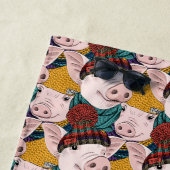 Varkens met Petten patroon Strandlaken (In situ)