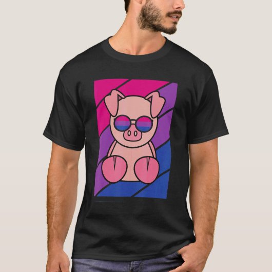 Varkens met pride Bisexual vlag Lgbtq Proud Ally P T-shirt (Voorkant)