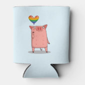 Varkens met regenboogballon blikjeskoeler (Voorkant)