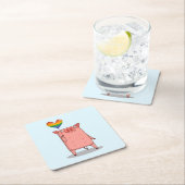 Varkens met regenboogballon kartonnen onderzetters (Insitu)